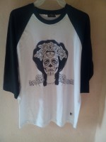 playera manga 3/4 color blanco modelo catrina 